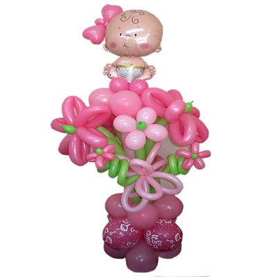 Balloon arrangement for baby girl